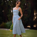 Waist-cinching Figure-flattering Sexy Resort-style Maxi Dress With A Flared Hem