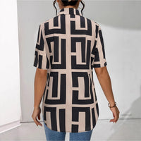 Printed Loose-fit Shirt Women's Top