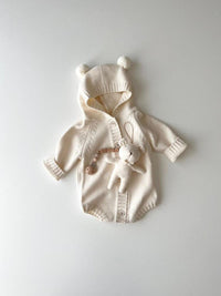 Ins Style Bear Shape Children's Knitted Sweater Baby Jumpsuits