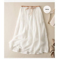 Loose Casual Drape Mid-length Double-layer High-waist Skirt For Women