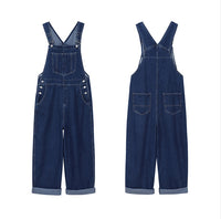 Denim Overalls Women Spring And Autumn Korean Style Loose Design Straight-leg Jumpsuit