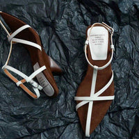 Gold Wedge Women's Summer Thin Strap Profiled Heel High Heels