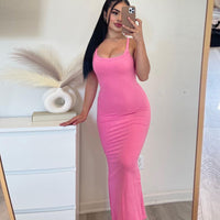 Summer New Slim-fit Draping Ribbed Camisole Dress
