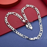 Stylish 925 Silver Personalized Three-in-One Side-View Necklace