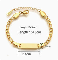 Stainless Steel Children's Bracelet DIY Private Engraved Bracelet