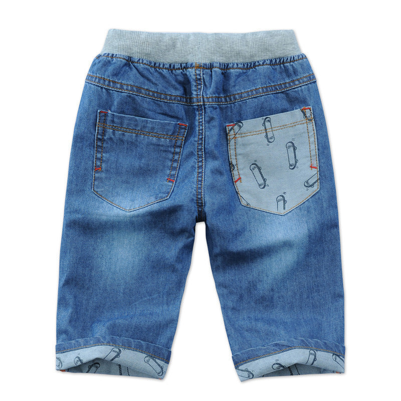 Simple And Versatile Casual Boys' Denim Capris