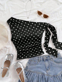 Polka-dot Asymmetric Versatile Camisole For Women