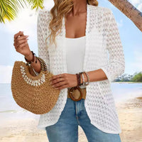 Stylish Versatile Solid-color Lace Beach Jacket