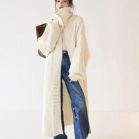 Autumn And Winter Large Lapel Long Cardigan Jacket Women's Autumn Design Sense Niche