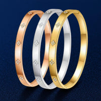 Fashionable Diamond-Encrusted Women's Titanium Steel Bracelet