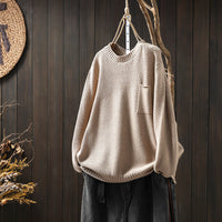 Womens Relaxed Figure-flattering Versatile And Stylish Knit Sweater