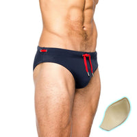 Men's Solid Color Tethered U-Cup Swim Briefs