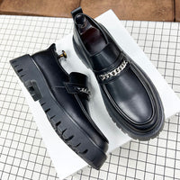 Black Hairstylist Korean Style British Casual Slip-On Shoes
