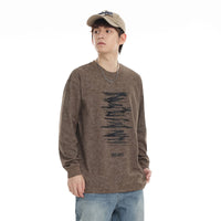 Men's American Retro Crew Neck Long-sleeved T-shirt