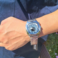 Retro Digital Display Waterproof Steel-band Sports Watch For Men