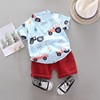 Short Sleeve Shorts Suit Beach Cartoon Full Print