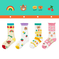 New Cartoon Illustration Socks Cotton Children's Mesh Socks