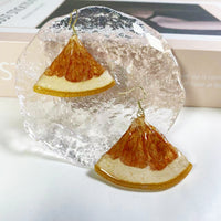 Real Fruit Slice Earrings Resin Strawberry Lemon And Fig Earrings