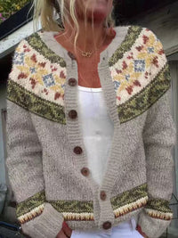 Cardigan Color-blocked Loose-fitting Fashionable Knitwear