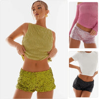 European And American-style Sparkly Versatile Women's Shorts