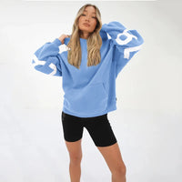 Fashionable Printed Thickened Versatile Long-Sleeve Loose-Fit Hoodie