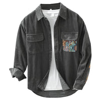 Japanese Vintage Long Sleeve Shirt Men's Fashion