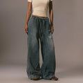 Drawstring Denim Pants For Elegant Casual Vacation
