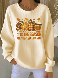 Womens Fashion 3D Digital-Print Crew-Neck Long-Sleeve Top
