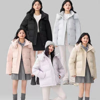 Warm Detachable Hat Cotton Jacket Short Coat
