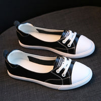 Leather White Shoes Women's Low-cut Flat Casual Shoes