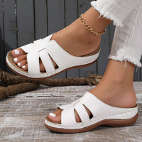 Womens Comfortable Lightweight Wedge-Heel Platform Slippers