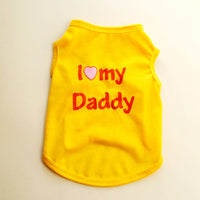 Pet Puppy Clothes Vest Classic Look Love Dad Love Mom