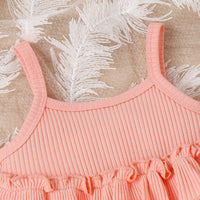 Girls' Fashion Two-color Pit Strip Sling Top Flared Pants Two-piece Set