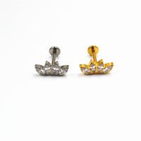 Titanium Alloy Puncture Diamond Inlaid Crown Solder Ball Labret