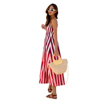 Printed Vacation-Style Midi Dress For Women