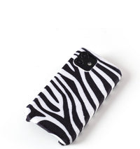 Compatible with Apple , Zebra Pattern Plush Phone Case Plush Winter Female Models Anti-fall Creative Tide Warm Mink
