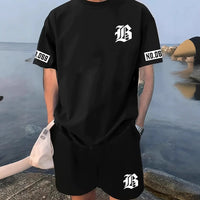 Mens Casual Sport Short-sleeve Set