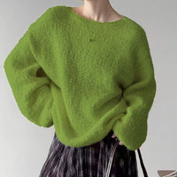 Womens Cozy Versatile Relaxed-fit Pullover Sweater