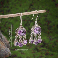 Purple Turquoise Earrings Ethnic Style Bohemian Flair Unique Personality