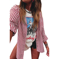 Single Row Multi-buckle Shirt Women's European And American Fashion