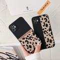 Splicing Leopard Print Straight Edge Personality Shockproof Soft Phone Case