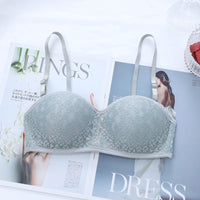 Underwear Lace Green Girl Seamless Gathering Bra Without Steel Ring
