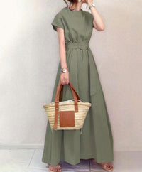 Wrap-style Loose-fitting Plus-size Dress With A Belt