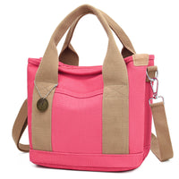 Women's Canvas Tote Bag With Contrasting Color Design