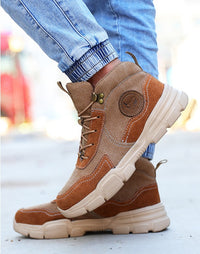 Casual Labor Insurance Men's Steel Breathable Comfortable High-top Safe Work Protective Shoes