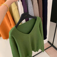 Versatile Slimming Long-sleeve Knit Top