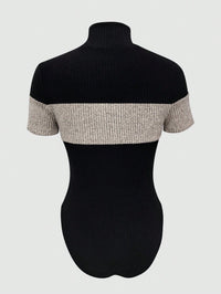 Fashionable Contrasting-Color Striped Knitted Sports Jumpsuit