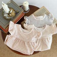 Children's Clothing Boys And Girls Plaid One-piece Romper