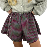 Women's Shorts Loose Plaid Beach Pants Home Wear