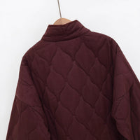Womens Casual Relaxed-fit Retro Cotton Coat With A Stand-up Collar